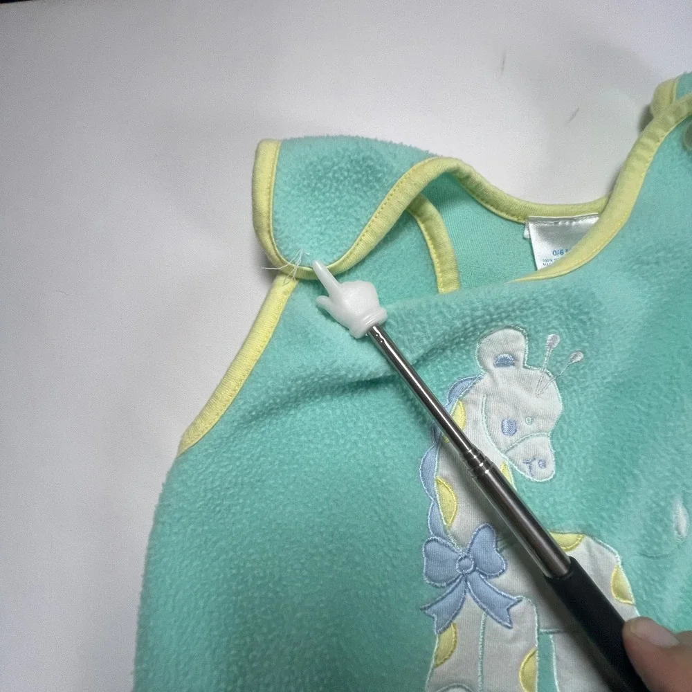 Vintage 90's Baby Fleece Wearable Blanket Sleep Sack Giraffe ABC Aqua 0-6 Months